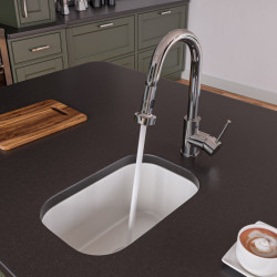 ALFI brand AB1218 Small Rectangle Fireclay Undermount or Drop In Prep Sink