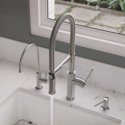 ALFI brand AB2015 Brushed Gooseneck Single Hole Kitchen Faucet