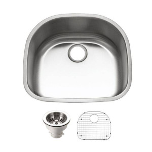 Houzer STS-1400-C Eston Stainless Steel Undermount Single D Bowl Kitchen Sink