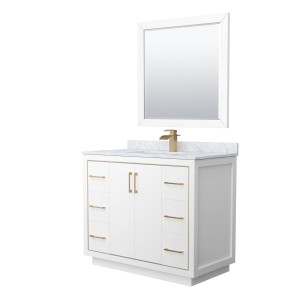 Wyndham WCF111142SWZCMUNSM34 Icon 42 Inch Single Bathroom Vanity in White