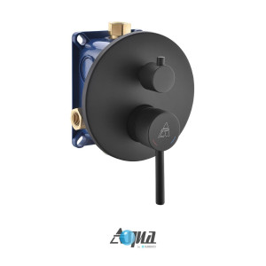 KubeBath BK-ARRS3V Matte Black 3-Way Rough-In Shower Valve With Cover Plate