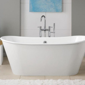Cheviot 2155-WW Iris Oval Cast Iron Bathtub without Faucet Holes