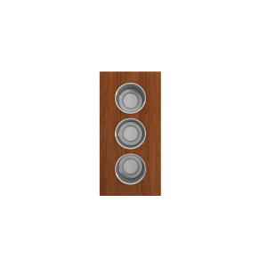 BOCCHI 2320 0010 Wood Board with 3 Round Stainless Steel Bowls