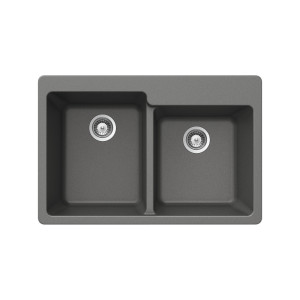 Houzer M-175 SLATE Quartztone Granite Composite Drop-in Topmount Kitchen Sink