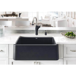 Blanco 40173 Ikon Rectangular Single Bowl Apron Front Silgranit Kitchen Sink