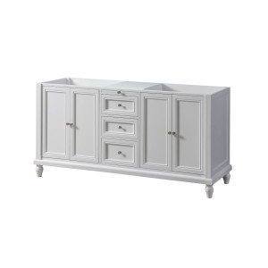 Direct Vanity 6070D9-WWC 70  Bath Vanity White, white Carrara marble top Mirror