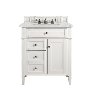 James Martin 655-V30-BW-3EJP Bright White Vanity With Eternal Jasmine Quartz Top