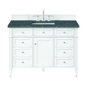 James Martin 655-V48-BW-3PBL 48  Single Vanity with Parisien Bleu Quartz Top