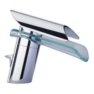 Polished Chrome/Glass Spout LaToscana 73CR211VR Single Control Bath Faucet