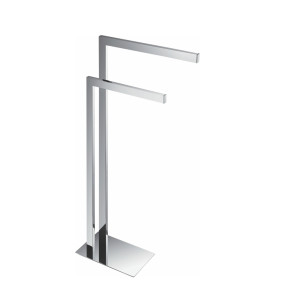 KubeBath 8216 Chrome Aqua Piazza Free Standing Solid Brass Towel Rack