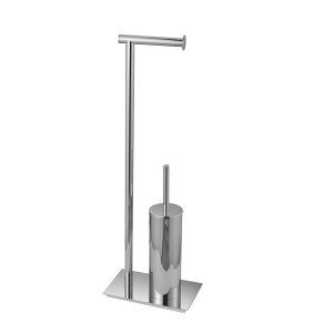 KubeBath 8227- 8202 Aqua Rondo Free Standing Toilet Paper Holder w/ Toilet Brush