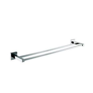 KubeBath 93608 Aqua Piazza Wall Mounted Double Towel Bar In Chrome