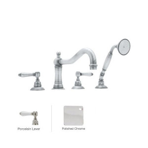 Rohl A1404LP Acqui 4-Hole Deck Mount Column Spout Tub Filler