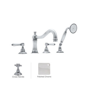 Rohl A1404XM Acqui 4-Hole Deck Mount Column Spout Tub Filler