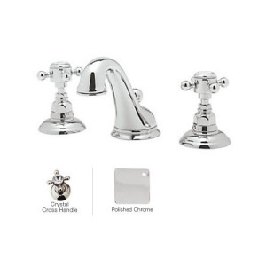 Rohl A1408XC-2 Crystal-Cross Viaggio C-Spout Widespread Lavatory Faucet