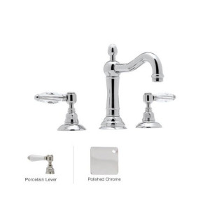 Rohl A1409LP-2 Porcelain-Lever Acqui Column Spout Widespread Bath Faucet