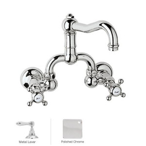 Rohl A1418LM-2 Acqui Wall Mounted Low Lead Bridge Lavatory Faucet