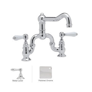Rohl A1420LMAPC-2 Double Handle Deck Mounted Country Kitchen Bridge Faucet