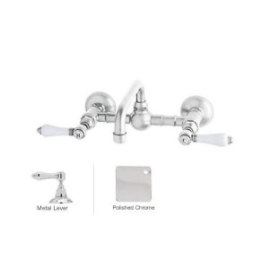 Rohl A1423LM-2 Vocca Wall Mounted Bridge Bathroom Faucet With Metal Handle