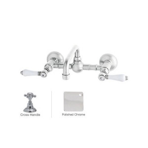 Rohl A1423XM-2 Vocca Wall Mounted Bridge Bathroom Faucet With Metal Handle