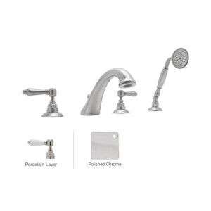 Rohl A1464LP Viaggio 4-Hole Deck Mount C-Spout Tub Filler