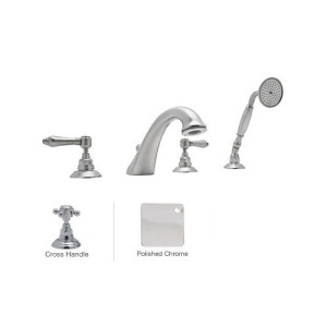 Rohl A1464XM Viaggio 4-Hole Deck Mount C-Spout Tub Filler