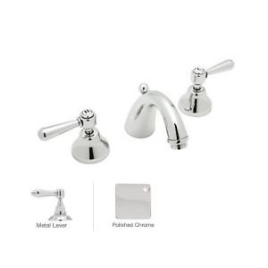 Rohl A2707LM-2 Verona 3 Holes Hi Arc C-Spout Widespread Lavatory Faucet