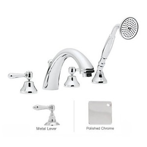 Rohl A2764LM Verona Verona 4 Hole Deck Mount Bath Mixer with C Spout