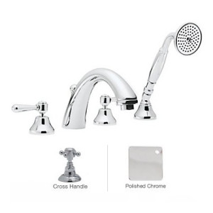 Rohl A2764XM Verona Verona 4 Hole Deck Mount Bath Mixer with C Spout
