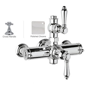 Rohl A4917XM Country Bath Metal Cross Handles Exposed Thermostatic Shower