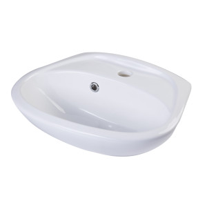 ALFI brand AB106 White Rounded Porcelain Wall Mount Bathroom Sink Basin