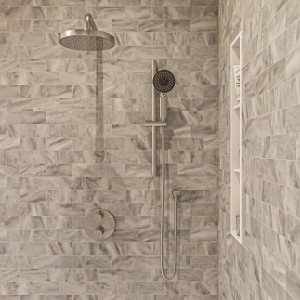 ALFI brand AB2545-BN Brushed Nickel Round Style 2 Way Thermostatic Shower Set