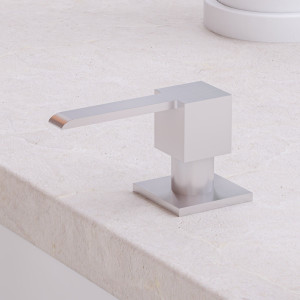 ALFI brand AB5007 Ultra Modern Square Solid Stainless Steel Soap Dispenser