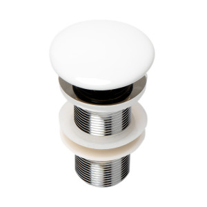 ALFI brand AB8055 Ceramic Mushroom Top Pop Up Drain for Sinks without Overflow
