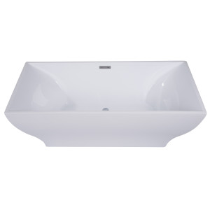 ALFI brand AB8840 67 Inch White Rectangular Acrylic Free Standing Bathtub