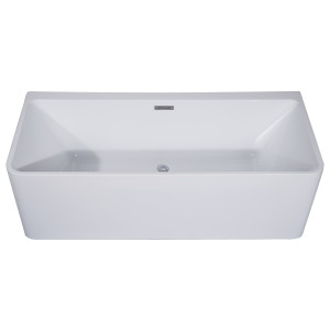 ALFI brand AB8858 59 Inch White Rectangular Acrylic Free Standing Bathtub
