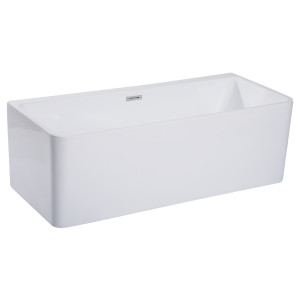 ALFI brand AB8859 67 Inch White Rectangular Acrylic Free Standing Bathtub