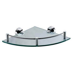 ALFI brand AB9546 Polished Chrome Corner Mounted Glass Shower Shelf