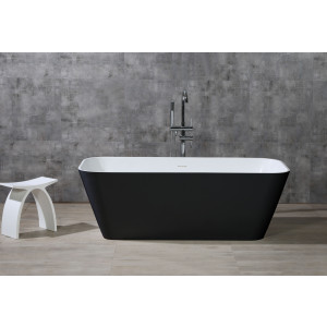 ALFI brand AB9952BM Rectangular Solid Surface Resin Soaking Bathtub