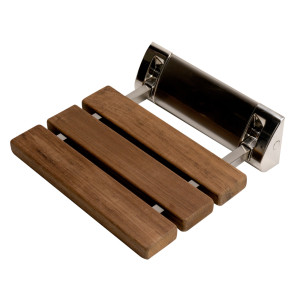 ALFI brand ABS14 14 Inch Folding Teak Wood Shower Seat Bench