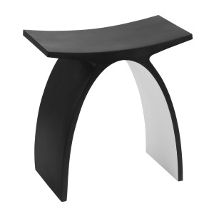 ALFI brand ABST77BM Black Matte Arched Solid Surface Resin Bathroom Shower Stool