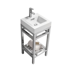 KubeBath AC16-P Cisco 16 Inch Stainless Steel Console With Acrylic Sink