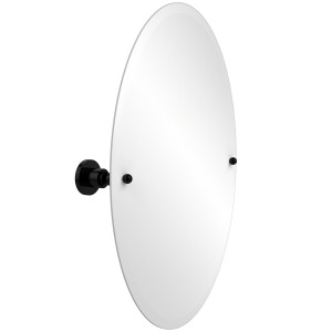 Allied Brass AP-91-BKM Oval Tilt Mirror with Beveled Edge in Matte Black