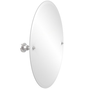 Allied Brass AP-91-SCH Oval Tilt Mirror with Beveled Edge in Satin Chrome