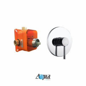 KubeBath ARRS1V Chrome Aqua Rondo 1-Way Rough-In Shower Valve With Handle