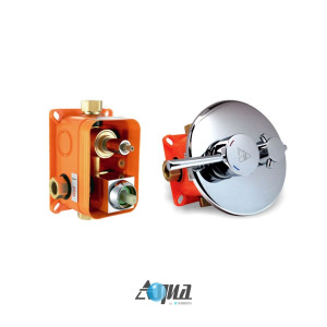 KubeBath ARRS3V Chrome Aqua Rondo 3-Way Rough-In Shower Valve With Handle
