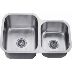 Dawn ASU110R Undermount Satin Double Bowl Kitchen Sink