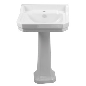 Whitehaus B112M-P Pedestal Sink w/ Integrated Rectangular Bowl and Overflow