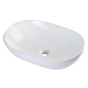 EAGO BA352 23'' White Oval Porcelain Bathroom Sink Basin without Overflow