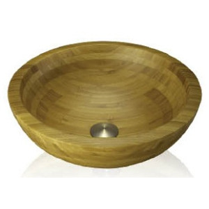 Lenova BAC-01 Bamboo Round Bathroom Sink Above Counter Sink Diameter 16 1/2